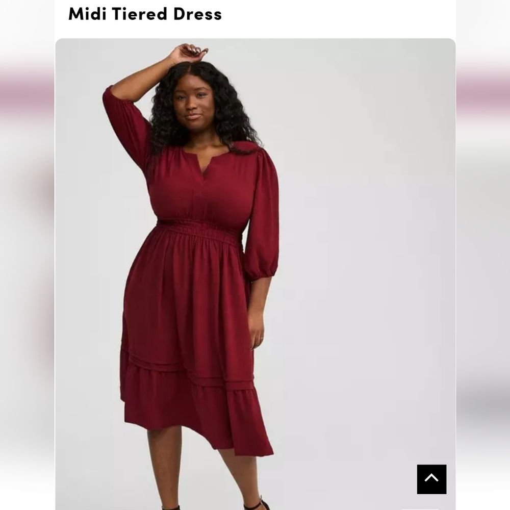 Torrid Deep Red Long Sleeve Dress